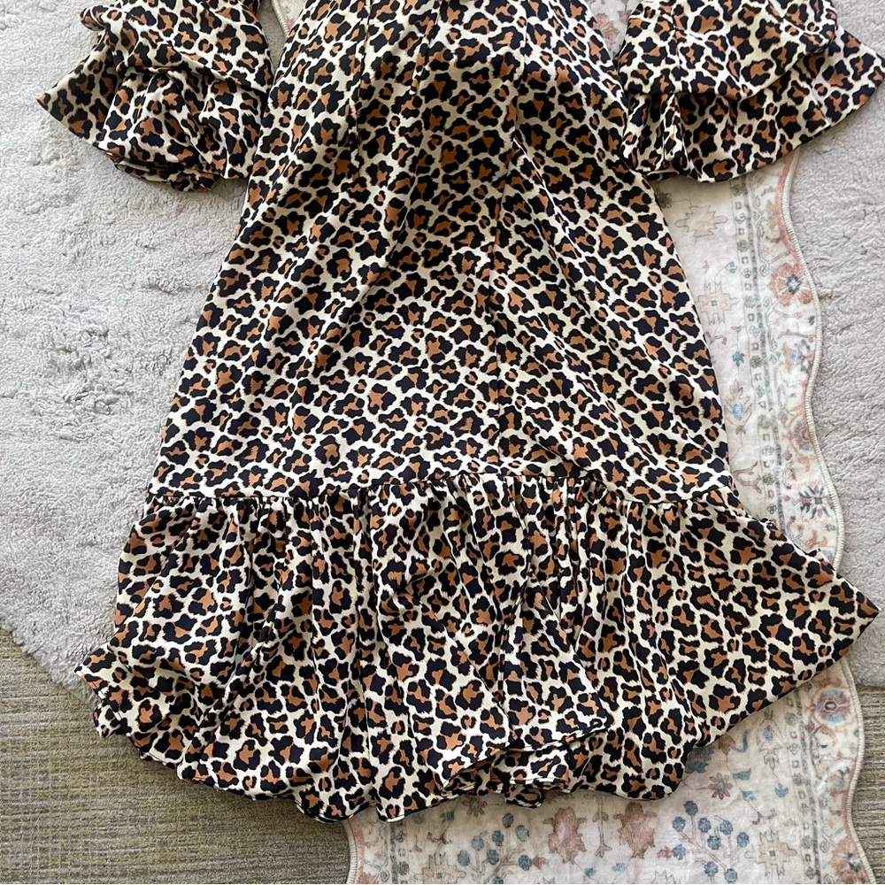 Diane Von Furstenberg Leopard Print Ruffle Maxi Wrap Dress - Picture 7 of 11